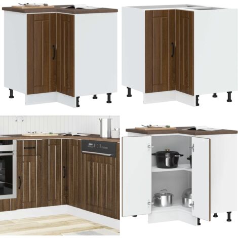 vidaXL Armoire d'angle de cuisine Lucca chêne marron bois d'ingénierie