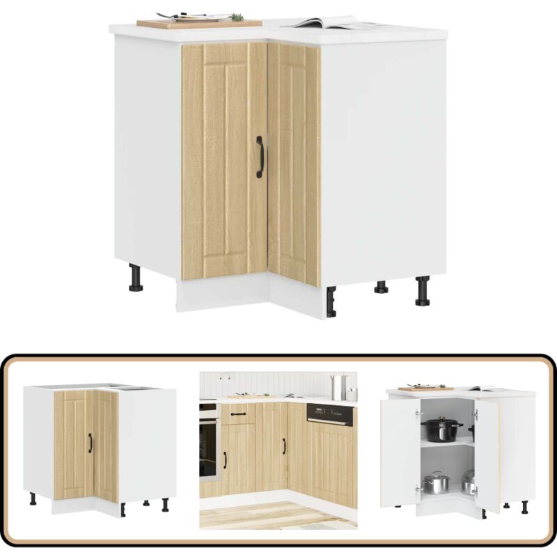 Armoire d'angle de cuisine Lucca chêne sonoma bois d'ingénierie - Vidaxl