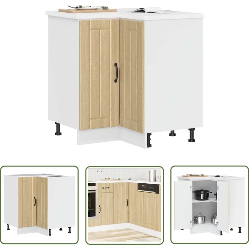 VidaXL Armoire d'angle de cuisine Lucca chêne sonoma bois d'ingénierie