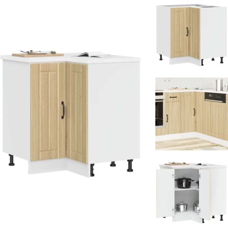 Vidaxl – Armoire d'angle de cuisine Lucca chêne sonoma bois d'ingénierie – Dimensions 75,5 x 75,5 x 81,5 cm – Capacité 70 kg – Avec pieds réglables
