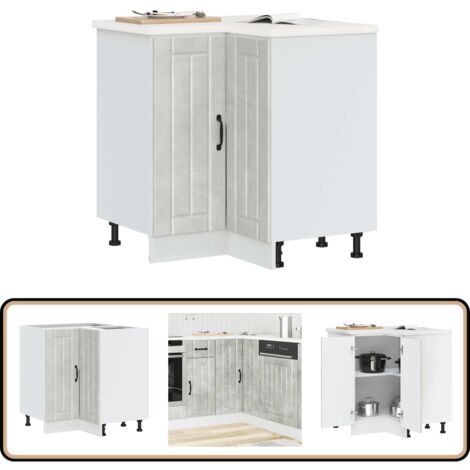 vidaXL Armoire d'angle de cuisine Lucca gris béton bois d'ingénierie