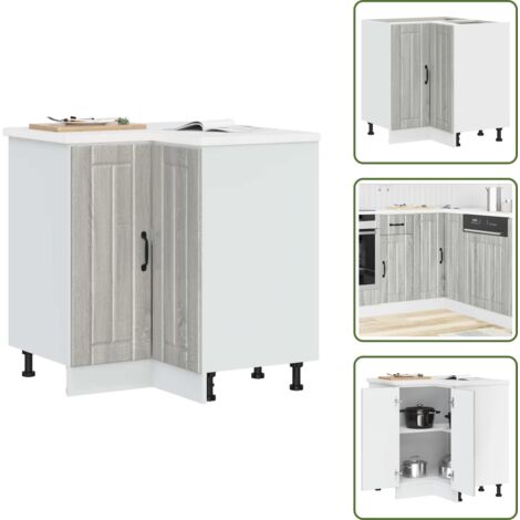 vidaXL Armoire d'angle de cuisine Lucca sonoma gris bois d'ingénierie