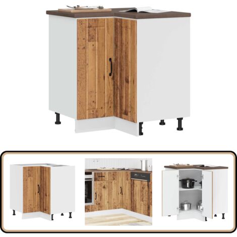 vidaXL Armoire d'angle de cuisine Lucca vieux bois bois d'ingénierie
