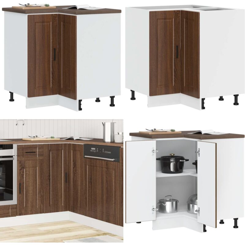 Vidaxl - Armoire d'angle de cuisine Porto chêne marron bois d'ingénierie
