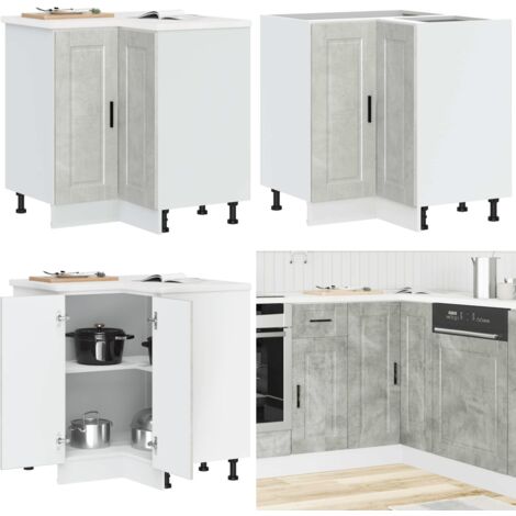 vidaXL Armoire d'angle de cuisine Porto gris béton bois d'ingénierie