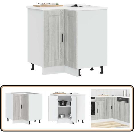 vidaXL Armoire d'angle de cuisine Porto sonoma gris bois d'ingénierie