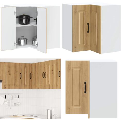 vidaXL Armoire d'angle murale de cuisine Kalmar chêne artisanal