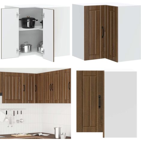 vidaXL Armoire d'angle murale de cuisine Lucca chêne marron