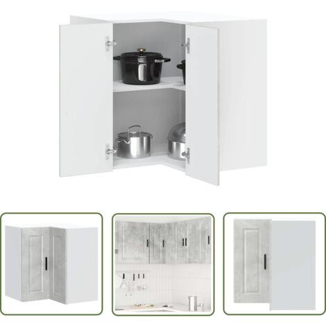 vidaXL Armoire d'angle murale de cuisine Porto gris béton