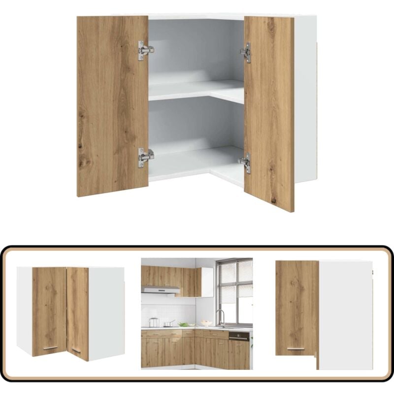 Vidaxl - Armoire d'angle suspendue chêne artisanal bois d'ingénierie