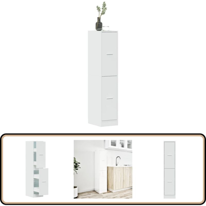 Vidaxl - Armoire d'apothicaire blanc brillant bois d'ingénierie