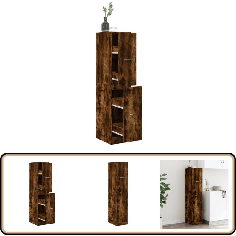 Vidaxl - Armoire d'apothicaire chêne fumé 30x41x144,5 cm bois ingénierie