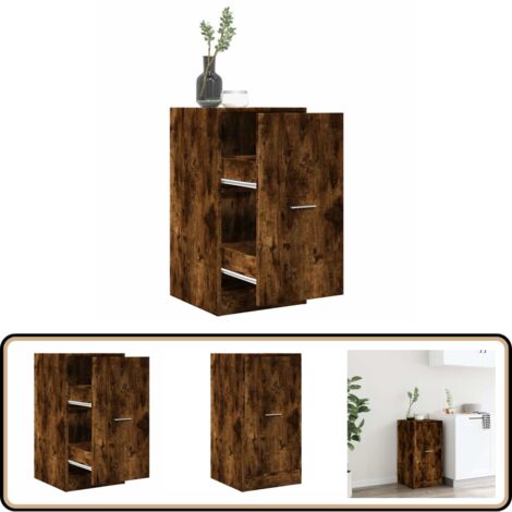 vidaXL Armoire d'apothicaire chêne fumé 40x41x77,5cm bois d'ingénierie