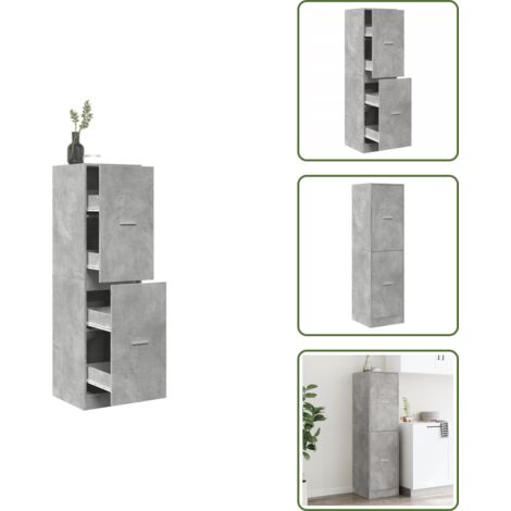vidaXL Armoire d'apothicaire gris béton 40x41x144,5 cm bois ingénierie