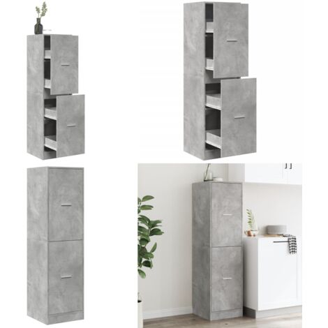 vidaXL Armoire d'apothicaire gris béton 40x41x144,5 cm bois ingénierie