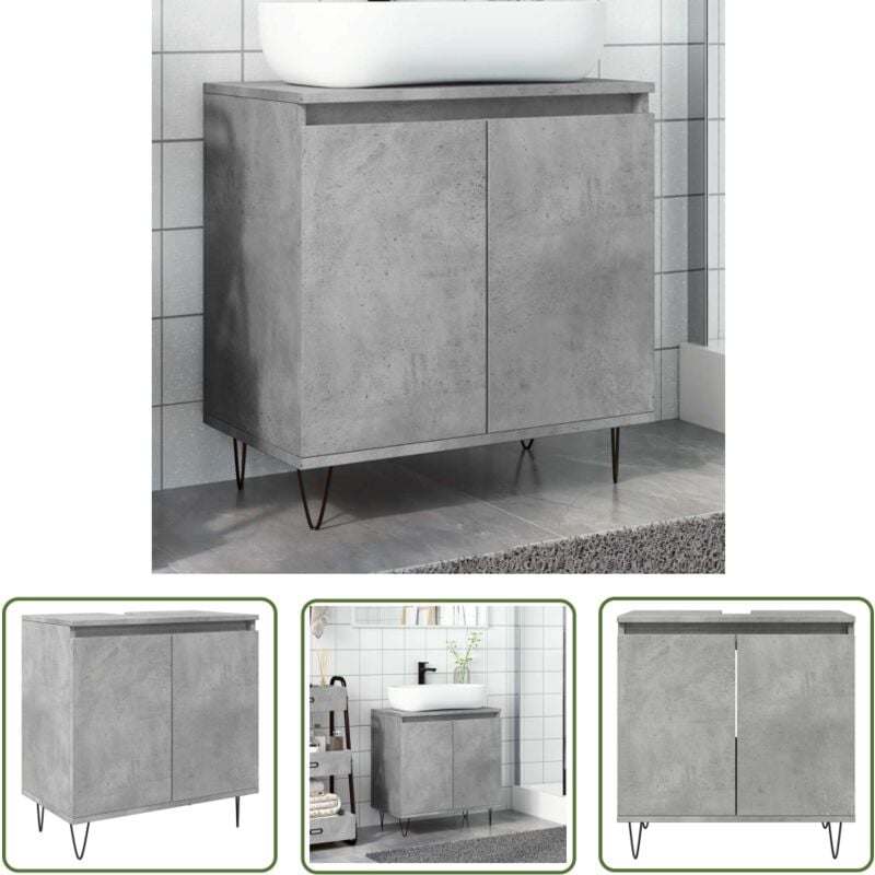 VidaXL Armoire de bain gris béton 58x33x60 cm bois d'ingénierie