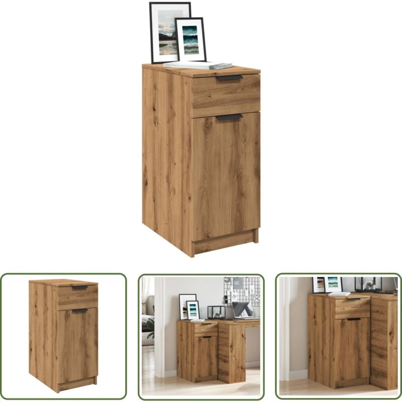 The Living Store - vidaXL Armoire de bureau chêne artisanal 33x50x75 cm bois d'ingénierie