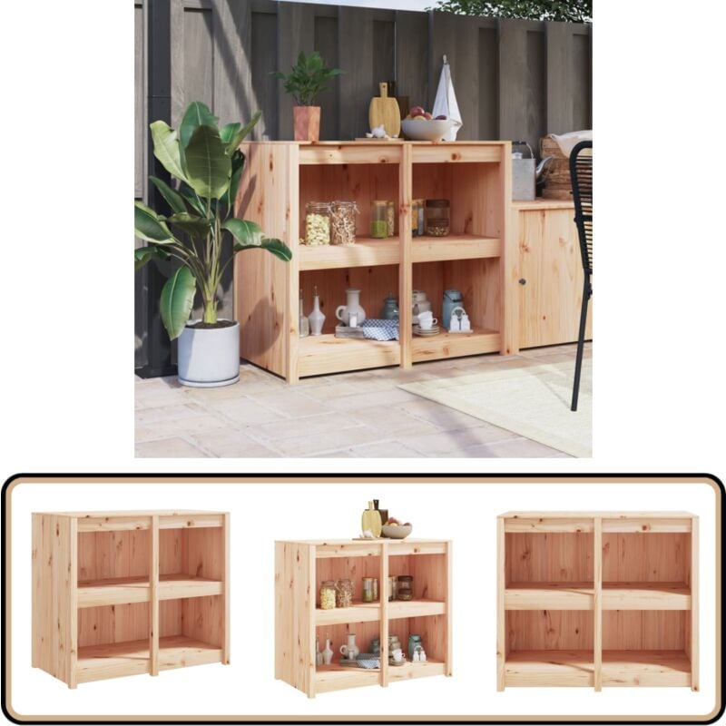 Armoire de cuisine d'extérieur 106x55x92 cm bois de pin massif - Vidaxl