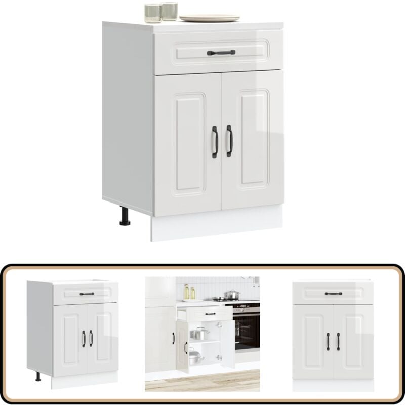 Vidaxl - Armoire de cuisine Kalmar blanc brillant bois ingénierie