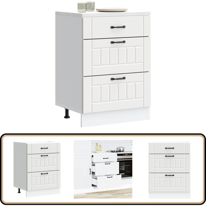 Vidaxl - Armoire de cuisine Lucca blanc bois d'ingénierie