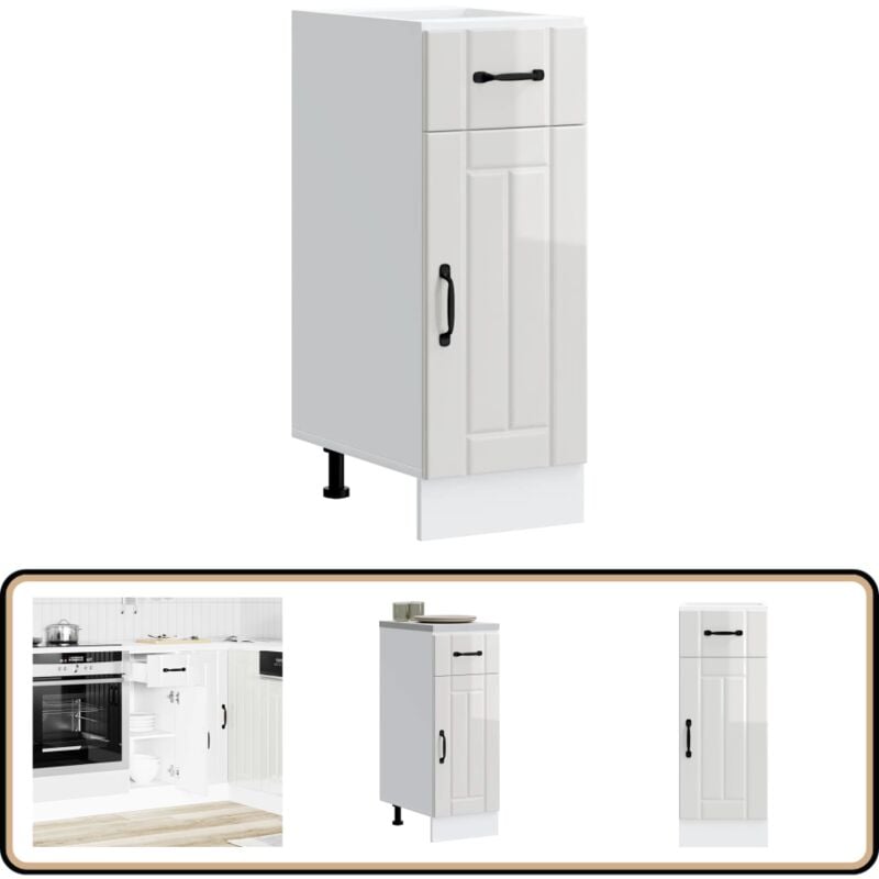 Armoire de cuisine Lucca blanc brillant bois ingénierie - Vidaxl
