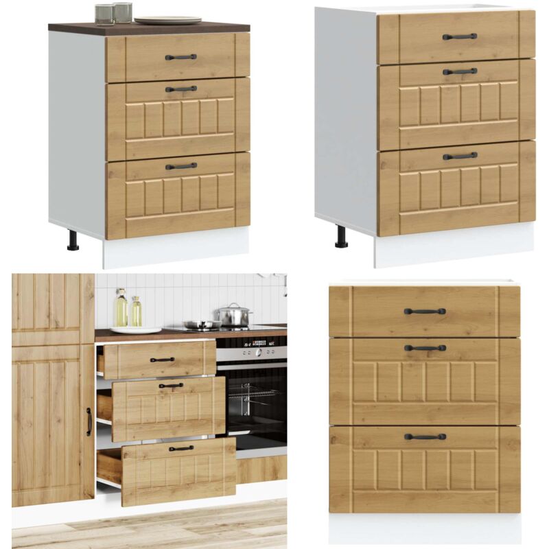 Vidaxl - Armoire de cuisine Lucca chêne artisanal bois ingénierie