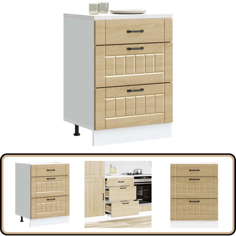 Vidaxl - Armoire de cuisine Lucca chêne sonoma bois ingénierie