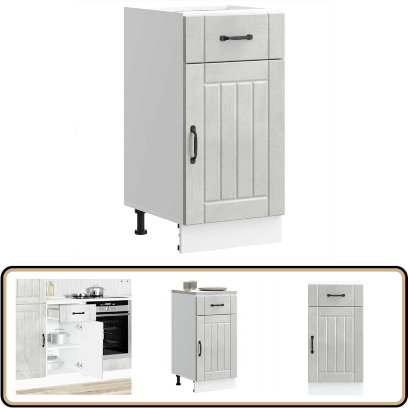 Armoire de cuisine Lucca gris béton bois ingénierie - Vidaxl