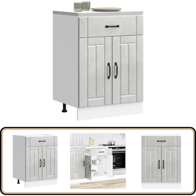 Vidaxl - Armoire de cuisine Lucca gris béton bois ingénierie