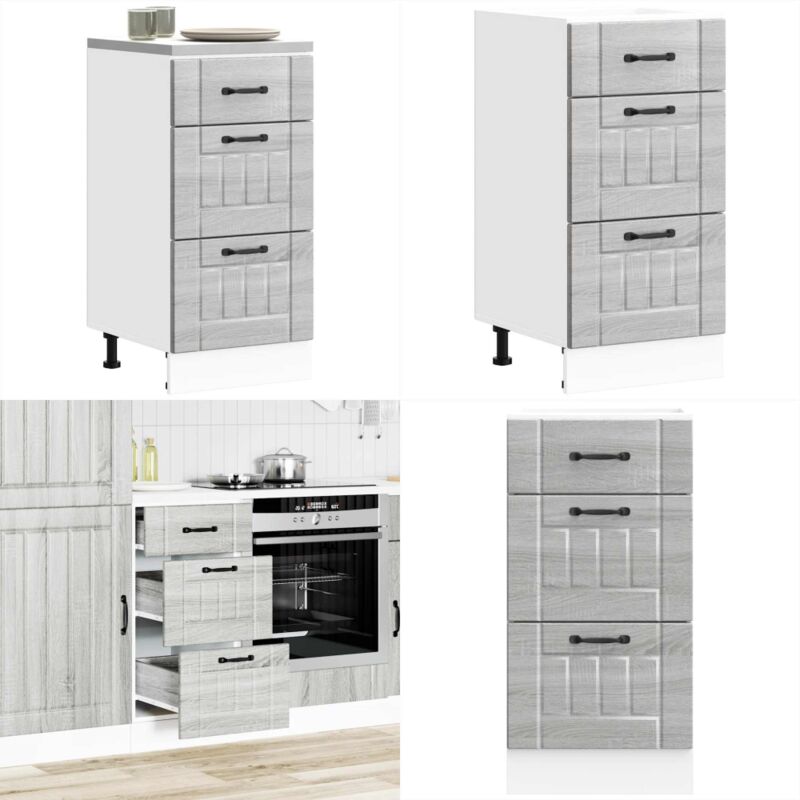 vidaXL Armoire de cuisine Lucca sonoma gris bois ingénierie