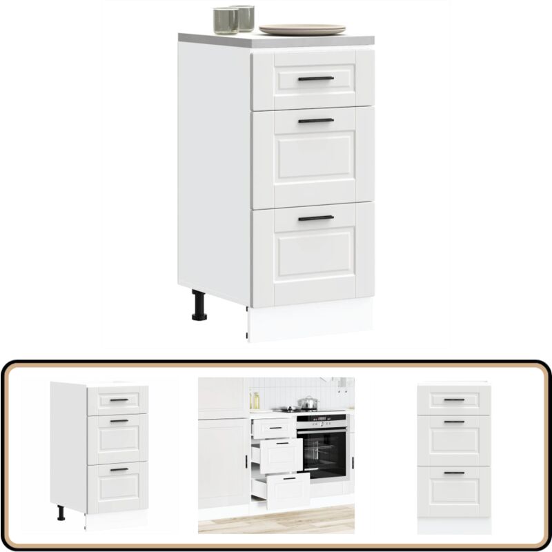 Armoire de cuisine Porto blanc bois d'ingénierie - Vidaxl