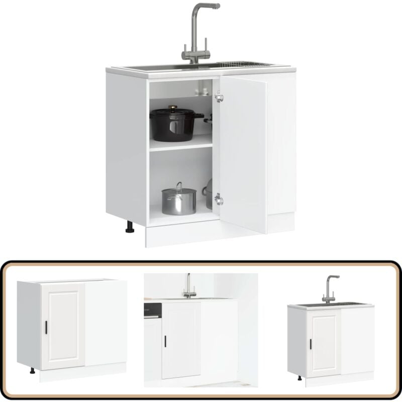 Vidaxl - Armoire de cuisine Porto blanc bois d'ingénierie