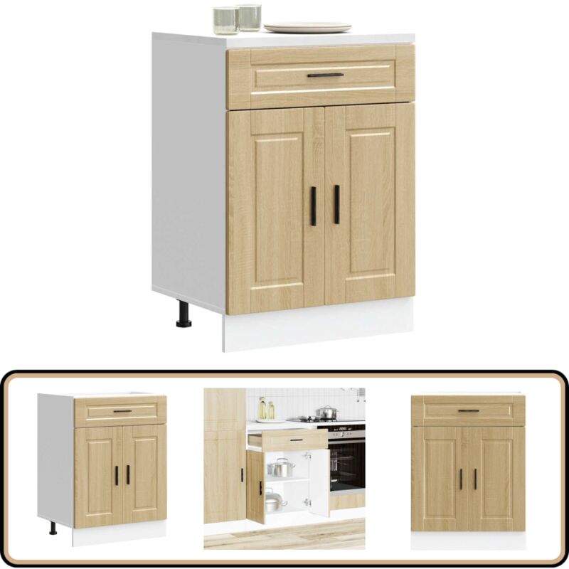 vidaXL Armoire de cuisine Porto chêne sonoma bois d'ingénierie