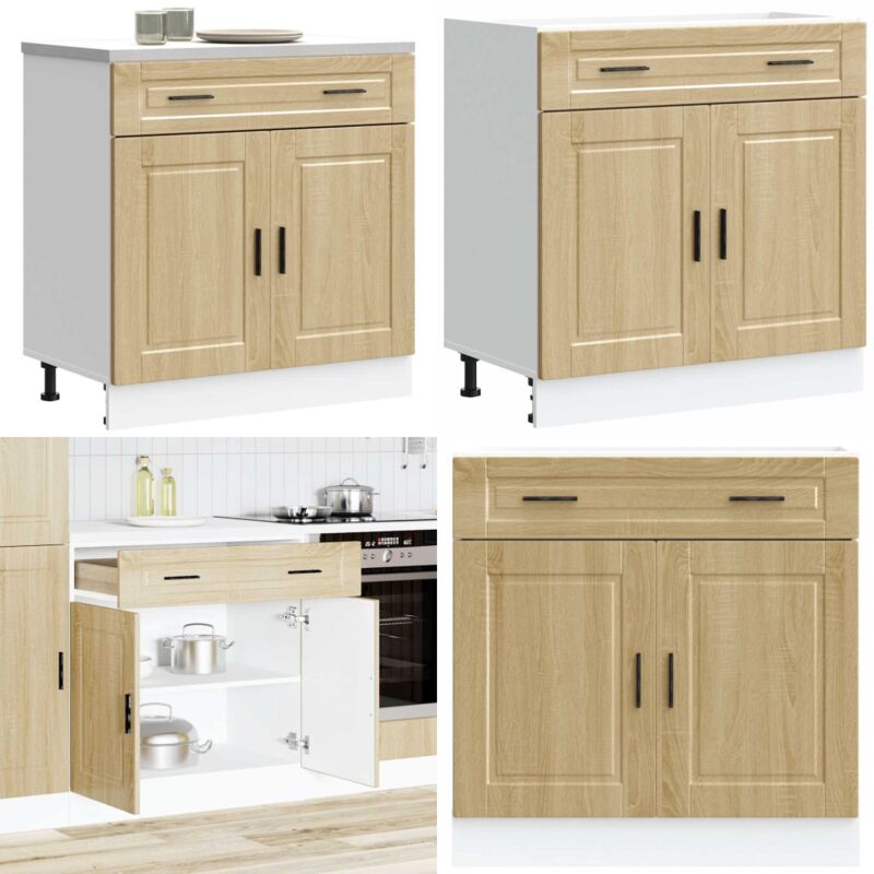 Armoire de cuisine Porto chêne sonoma bois d'ingénierie - Vidaxl