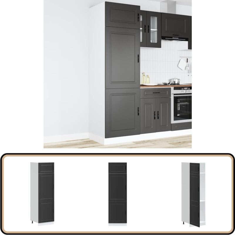 Vidaxl - Armoire de cuisine Porto noir bois d'ingénierie