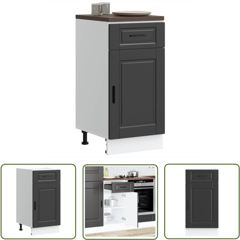vidaXL Armoire de cuisine Porto noir bois d'ingénierie