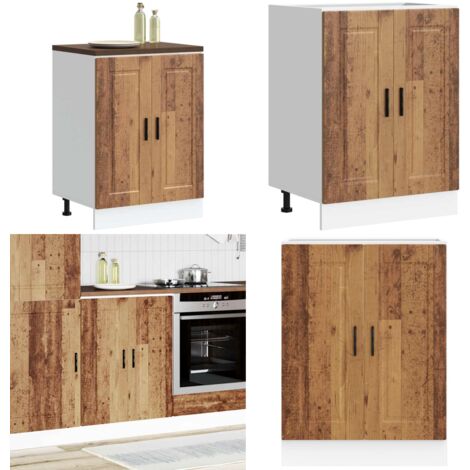 Armoire De Cuisine Sous évier Porto En Chêne - Bois D'ingénierie Avec Tiroir - 40x46x81,5 Cm - Pieds Réglables