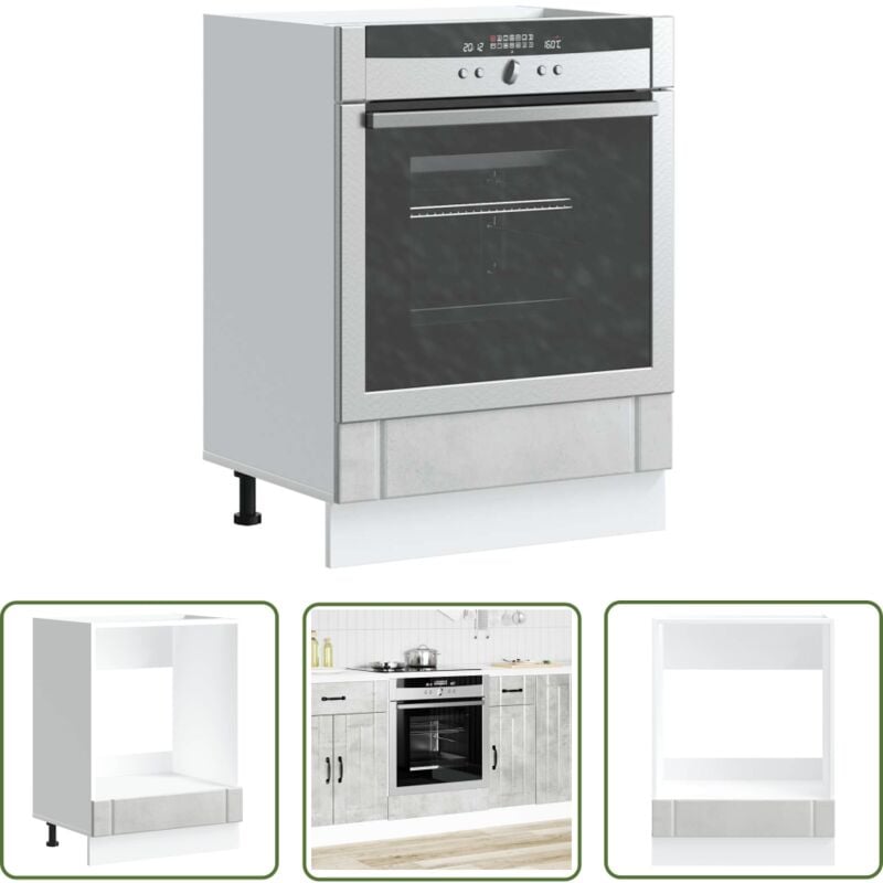 VidaXL Armoire de four Lucca gris béton bois ingénierie