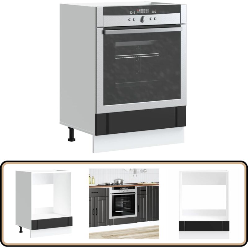 Armoire de four Lucca noir bois d'ingénierie - Vidaxl