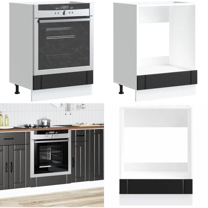 vidaXL Armoire de four Lucca noir bois d'ingénierie