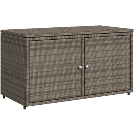 Vidaxl – Armoire de jardin en résine tressée 110x55x60,5 cm – Cadre acier enduit – Accès facile avec portes en acier inoxydable