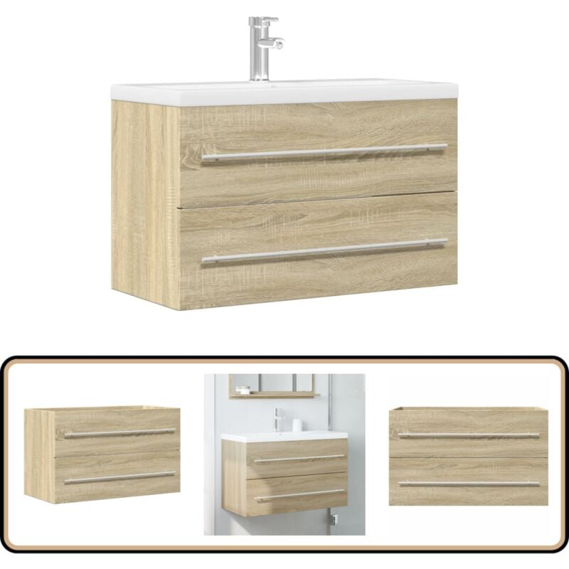 vidaXL Armoire de lavabo vieux bois 80x38,5x48 cm bois d'ingénierie