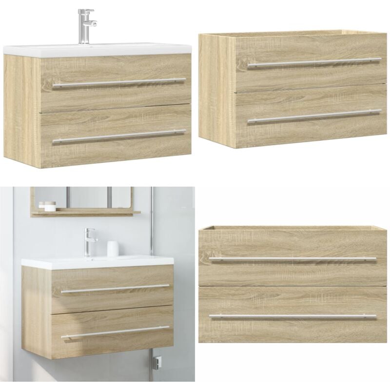 Vidaxl - Armoire de lavabo vieux bois 80x38,5x48 cm bois d'ingénierie