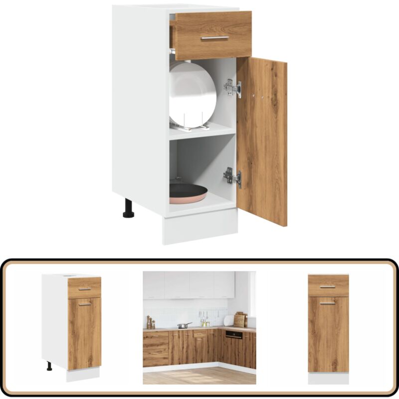 Vidaxl - Armoire de plancher à tiroir chêne artisanal 30x46x81,5 cm