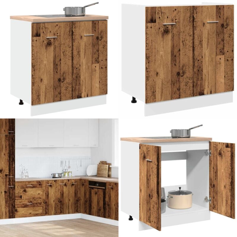 Vidaxl - Armoire de plancher d'évier vieux bois 80x46x81,5 cm