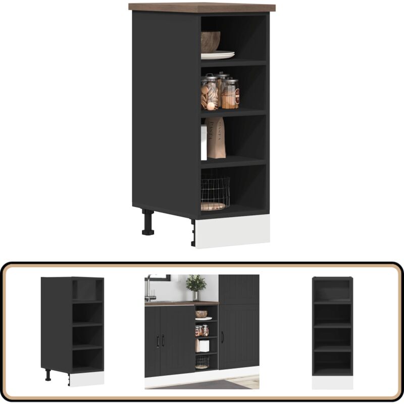 Vidaxl - Armoire de plancher noir 30x44,5x81,5 cm bois d'ingénierie