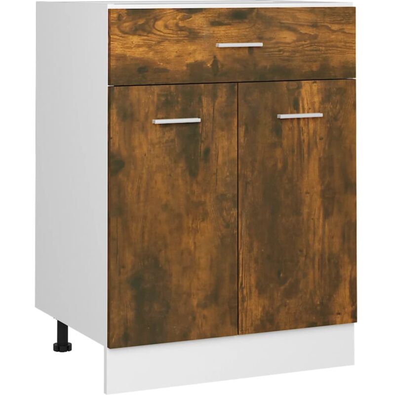 Armoire de plancher à tiroir Chêne fumé 60x46x81,5 cm Vidaxl Chêne fumé