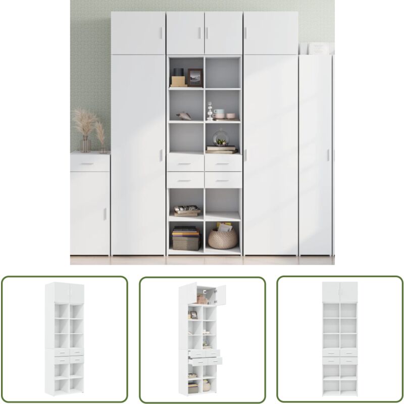 The Living Store - vidaXL Armoire de rangement blanc 70x42,5x225 cm bois d'ingénierie
