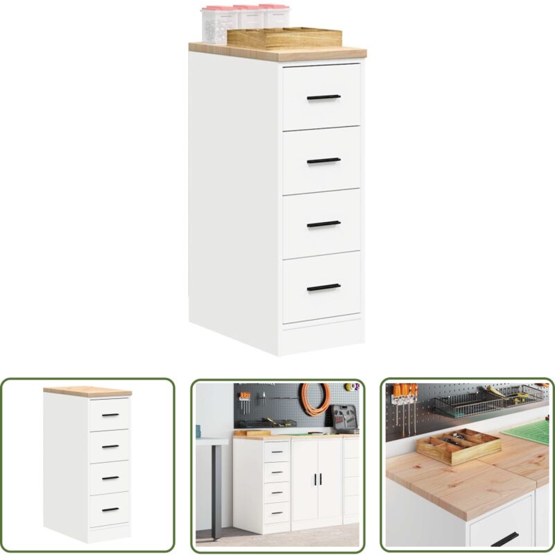 vidaXL Armoire de rangement de garage blanc 30x51x85 cm bois de pin