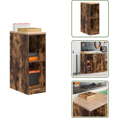 vidaXL Armoire de rangement de garage chêne fumé 30x51x85 cm bois pin
